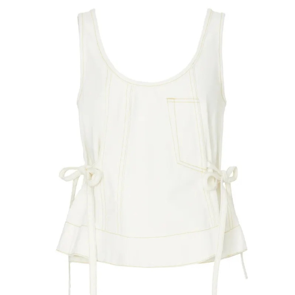 Phillip Lim Stonewashed Side Tie Tank Top - Picture 2 of 6